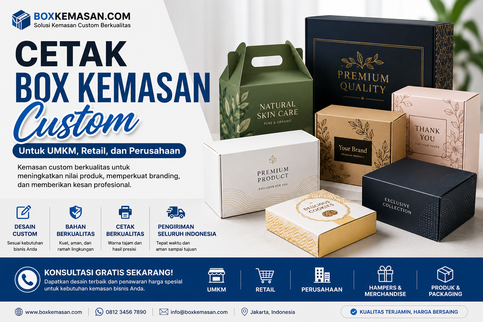 Cetak Box Kemasan Custom untuk UMKM, Retail, dan Perusahaan