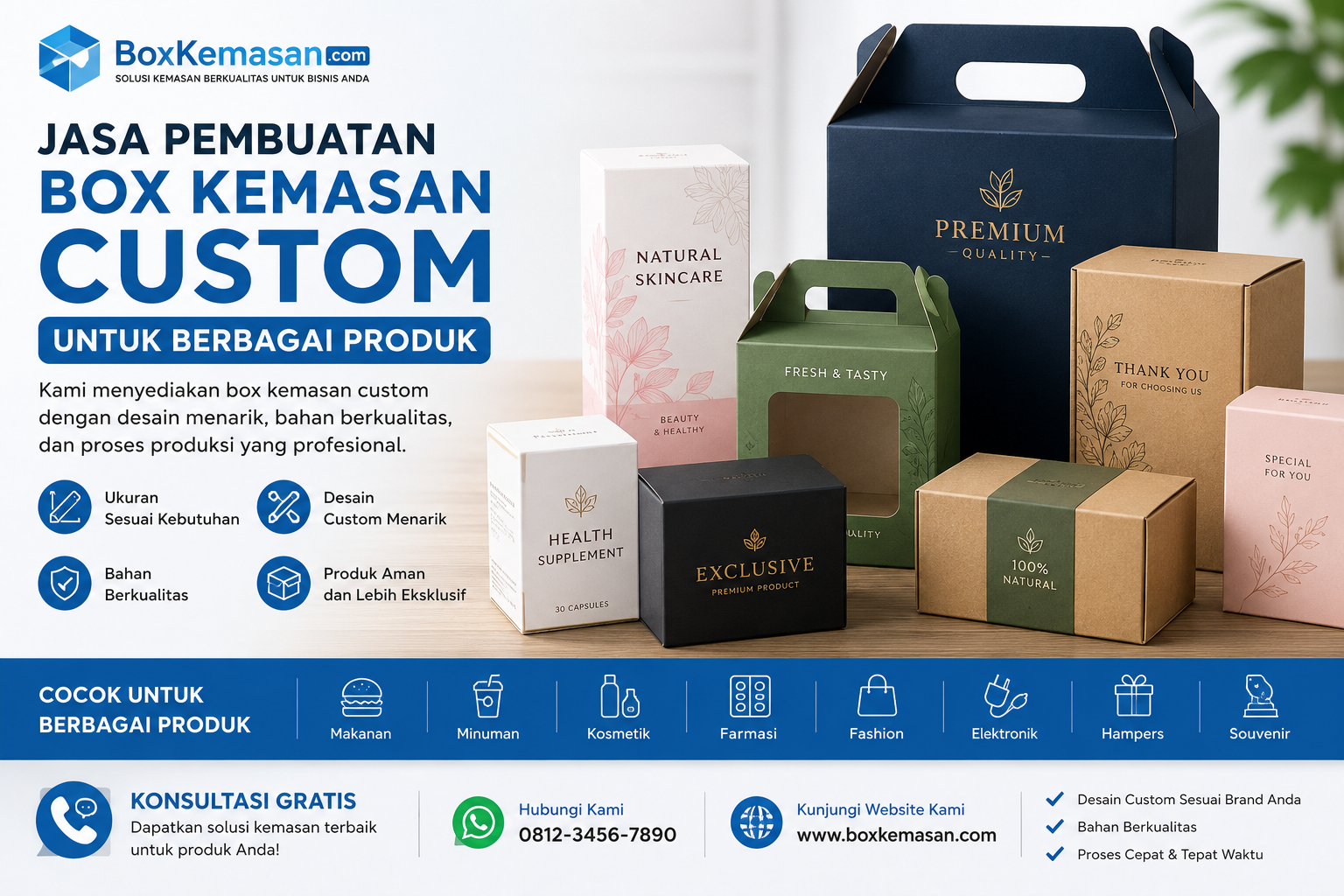Jasa Pembuatan Box Kemasan Custom untuk Berbagai Produk
