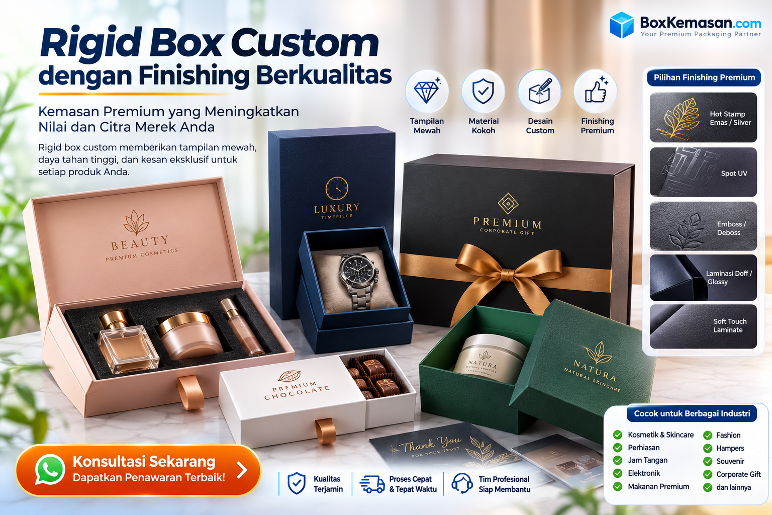 Rigid Box Custom dengan Finishing Berkualitas